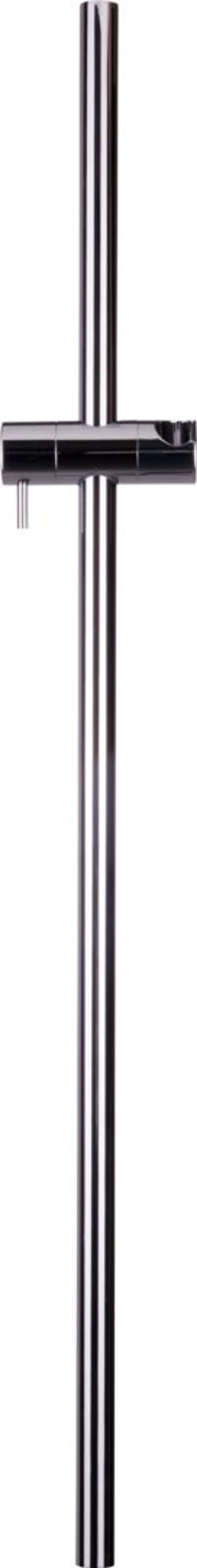 Brausearm aus verchromtem Metall von HANSA, vertikal ausgerichtet, mit schlanker Form und Halterung für eine Kopfbrause.